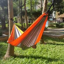 Portable Camping Hammock, Ultra-Lightweight And Breathable Single Person Hammock, 210T Nylon Material With Carrying Bag - Easy To Install, Suitable For Camping, Travel, Beach, Backyard, Hiking, Outdoor Activities - Single Person Use, Includes Carabiners And Accessories - Multicolor - View 2