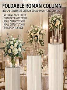 Columnas romanas de origami engrosadas, se utilizan principalmente para bodas, fiestas de compromiso, banquetes de cumpleaños, decoraciones de ceremonias de apertura y arreglos de mostradores de exhibición, creando una atmósfera grandiosa y festiva en la escena. - LM-1 - Ver 6