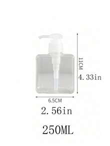 1pc Transparent Empty Pump Bottle, Plastic Refillable Square Container, Suitable For Essential Oils, Soap, Lotion, Shampoo, Conditioner, Large Manual Pump Dispenser, Suitable For Bathroom And Kitchen Sink - Clear - View 10