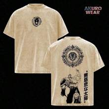 Escanor Seven Deadly Sins V3 T-Shirt Who Decided That Quote Pride Sin Vintage Washed Oversized Anime Streetwear Heavy Cotton Sigma Male Unisex Tee Retro Graphic Top Gift For Anime Fan,Cosplaysummer Outfits For Womensummer Clothes Graphic Tees - màu đen - Xem 3