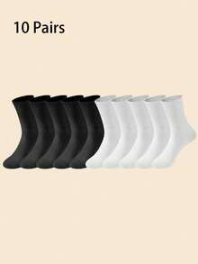 1/5/10 Pairs Crew Socks, White Athletic Socks, Cute Fashion Socks, Gift - Multicolor - View 7