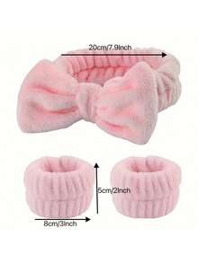 Bộ 3 món gồm băng đô và 2 băng đeo cổ tay, thích hợp dùng để rửa mặt, trang điểm, làm sạch da, đi du lịch, phù hợp với mọi loại da. - Nhiều màu - Xem 6
