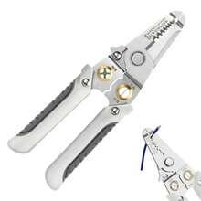 1 chiếc kìm tuốt dây điện ProMaster 8 trong 1, làm bằng thép crom vanadi, tay cầm chống trượt, đa chức năng với khóa an toàn, có thể cắt, tuốt và bấm đầu dây. - A - Xem 14