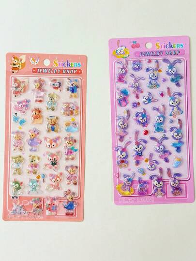 Cute 3D Anime Character Style Decorative Stickers, Suitable For Decorating Photo Albums, Stationery, School Supplies, Handicrafts, Diaries, Laptops, Phones, Ledgers, And More.