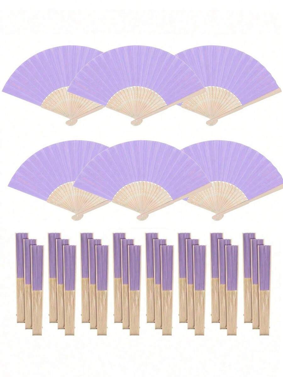 1/5/10/20 piezas Abanicos de papel plegables retro, abanicos de bambú portátiles, accesorio de verano perfecto para mantenerse fresco, opción de moda para fiestas y eventos