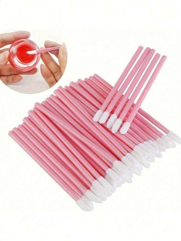 50pcs Disposable Lip Gloss Cleansing Sticks, Portable Travel Lip Balm Cleaning Sticks, Multi-Functional Beauty Cleaning Tools, Lip Balm And Lip Balm Applicator, Makeup Tools, Beauty Tools, High-Quality Beauty Tools, Suitable For Makeup And Personal Care, Multi-Functional Beauty Tools, Makeup Tools, Cleaning Tools, Household Cleaning Sticks, Cosmetic Essentials, Ear Cleaning, Outdoor Care Tool Accessories