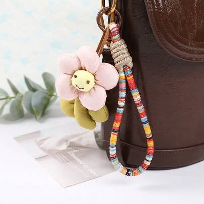 Túi vải họa tiết quả anh đào và dâu tây phong cách retro mới, đồ trang trí treo tường, móc khóa dệt tối giản kiểu Nhật Bản, phụ kiện ba lô cá nhân hóa.