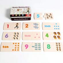 一套木制数字配对拼图,铁盒包装,益智玩具,培养儿童数量认知和手眼协调能力,适合作为儿童生日礼物。 - 彩色 - 查看 11