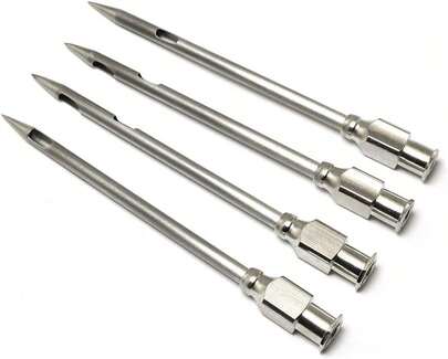 PZRT 4pcs Injector Needle For Barbecue, Stainless Steel Marinade Turkey BBQ Meat Injector Needle Kitchen Accessories Party Home Supplies