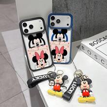 This Disney Mickey Mouse Pattern Lanyard Phone Case Features A Strong Magnetic Closure And Full Coverage Of Acrylic And TPU Material. It's Shockproof, Lightweight, And Suitable For IPhone17/16/11/13/15/15 Plus/15 Pro/15 Pro Max/12/14 Pro Max/11 Pro Max/12 Pro/12 Pro Max/13. It's A Popular Birthday Gift, Business Gift, Durable, Stain-Resistant, And Fingerprint-Resistant New Phone Case For Men And Women. It Also Includes A Mickey Mouse Phone Case And Mickey Mouse Doll Bracelet. Compatible With SamsungGalaxy S20, S21, S22, S23, And S24 Series. It's The Perfect Gift For Friends And Family. This Stylish Phone Case Is Fun, Lightweight, And Durable. IPhone17 Pro Max Phone Case, Minnie Phone Case. - Pink - View 2