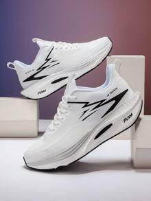 Giày chạy marathon đế carbon unisex - Giày thể thao nhẹ, giảm sốc, đế ngoài bằng cao su chống trượt, thiết kế nút xoay, dễ dàng mang vào và tháo ra, thiết kế cổ thấp thoáng khí, phù hợp cho chạy marathon, tập gym và luyện tập, mọi mùa. - trắng - Xem 3