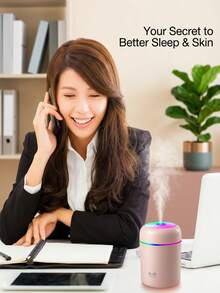 DOVVEE Mini Apple-Style Humidifier, Home Office Air Purifier, Essential Oil Diffuser Humidifier With LED Light - 白色 - 查看 5
