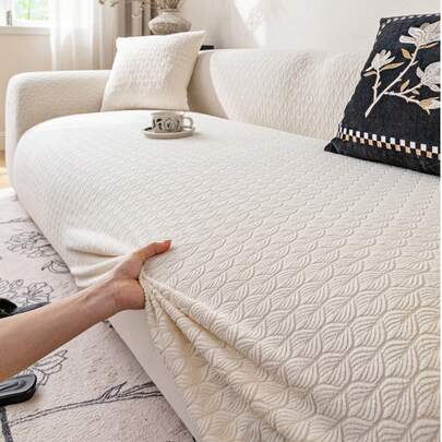 1 tấm bọc ghế sofa co giãn, màu trơn, chất liệu jacquard, kiểu dáng tối giản, thân thiện với thú cưng, chống trượt, chống bẩn và chống trầy xước, phù hợp cho mọi mùa, có thể giặt máy, thích hợp cho trang trí nhà mới và dịp lễ.