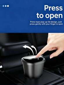 1pc Portable Mini Car Trash Can, Waterproof Lid Design, Compact Multi-Purpose Garbage Bin, Suitable For Car Cup Holders And Desktops - Vehicle-mounted Trash Cans - View 6