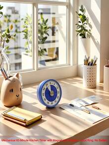 1個機械式定時器，無電池機械設計，磁吸式外殼方便收納，烘焙烹飪健身學習倒數提醒，居家/辦公室/教室時間管理工具 - 彩色 - 查看 5