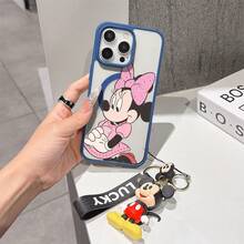This Disney Mickey Mouse Pattern Lanyard Phone Case Features A Strong Magnetic Closure And Full Coverage Of Acrylic And TPU Material. It's Shockproof, Lightweight, And Suitable For IPhone17/16/11/13/15/15 Plus/15 Pro/15 Pro Max/12/14 Pro Max/11 Pro Max/12 Pro/12 Pro Max/13. It's A Popular Birthday Gift, Business Gift, Durable, Stain-Resistant, And Fingerprint-Resistant New Phone Case For Men And Women. It Also Includes A Mickey Mouse Phone Case And Mickey Mouse Doll Bracelet. Compatible With SamsungGalaxy S20, S21, S22, S23, And S24 Series. It's The Perfect Gift For Friends And Family. This Stylish Phone Case Is Fun, Lightweight, And Durable. IPhone17 Pro Max Phone Case, Minnie Phone Case. - 黑色 - 查看 5