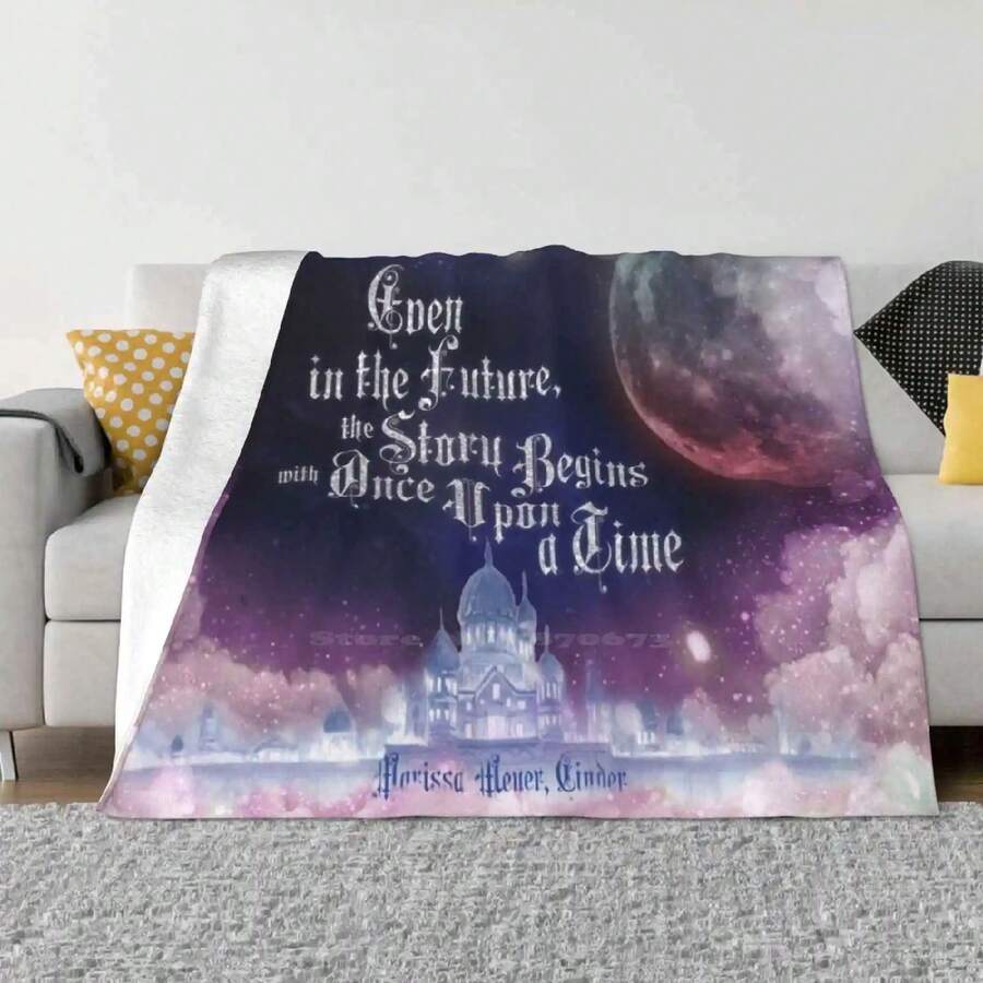 Cinder-Once Upon A Time Creative Design Comfortable Warm Flannel Blanket Books Reading Book Quote Reader - 1 - 查看 1