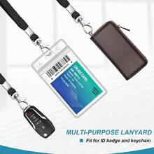 1pc (Lanyard + Card Holder) Personalized Transparent ID Card Holder, Comes With Black Lanyard And Vertical ID Card Sleeve, Halter For Daily Use To Hang Keys, Wallet, Earphones, Anti-Lost Accessory Suitable For Office, Business And Travel - Simple Style - View 7