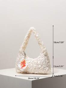 Sequin Shoulder Bag, Elegant Ladies Handbag, Dress Accessories, Wedding Items, Gift For Women (Random Pattern) - Champagne - View 5