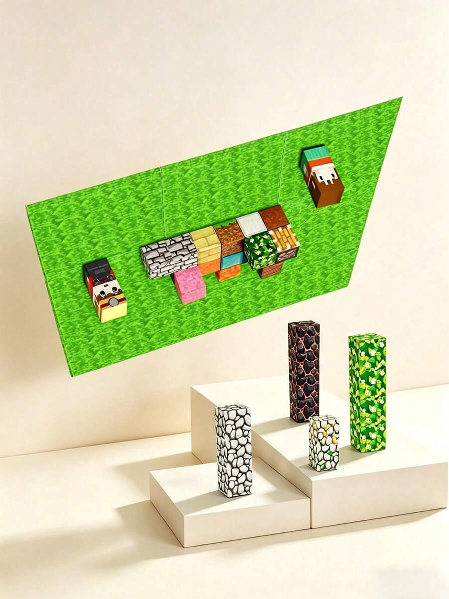 3.93 Inch Square Magnetic Base Board, Suitable For Magnetic Building Blocks Toys, Outdoor Learning Puzzle Toys, Creative Games And Hands-On Skill Development, Gift For Children 3+ Years Old - Multicolor - View 1