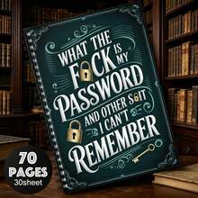 1pc Fun Spiral Password Notebook With Teal Cover & Gold Key Design - 70 Pages For Secure Internet & Computer Logins, Usernames & Passwords - Perfect For Home, Office, Or Scrapbooking Kit, Password Book,School Supplies,Back To School - Spiral Binding - View 6