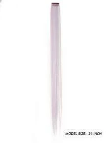 Multicolor Clip In Hair Extensions Mix Tinsels Colored Hair Extensions,2 In 1 Rainbow Hair With Silver Tinsels - 彩色 - 查看 3
