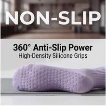 5 Pairs Non-Slip Yoga & Pilates Socks For Women, With Anti-Slip Pads - Purple - View 5