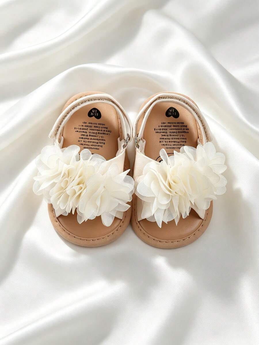 Infant Girls' Elegant White Outdoor Sandals, Summer Toddler Shoes