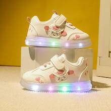 Zapatos para niños pequeños, 2025 Nuevos tenis casuales unisex con suela blanda antideslizante, cómodos y con luces, para primavera/otoño - Rosa - Ver 18