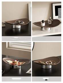 1pc Premium Fruit Plate, High-End Luxury Tea Table Decor, Sophisticated Snack Stand - Brown - View 6