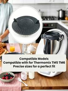 1/2 件装防溅罩，优质塑料材质，适用于 Thermomix TM6/TM5/TM31 和 Monsieur Cuisine 烹饪机 - 塑料防溅罩，兼容 TM6/TM5/TM31 搅拌机，适用于搅拌过程中处理热的食物/液体食材。 - 彩色 - 查看 8