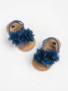 Sandalias blancas elegantes para exteriores para bebés niñas, zapatos de verano para niños pequeños - Azul Marino - Ver 10
