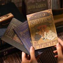 50pcs Vintage Book Cover Paper Series, Delicate Texture, Smooth Writing, Ideal For Journaling, Office & School Supplies, Back To School - A - View 1