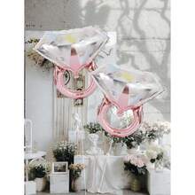 2pcs Rhinestone Ring Shaped Decorative Balloon, Back To School Valentine Day - Xem 5