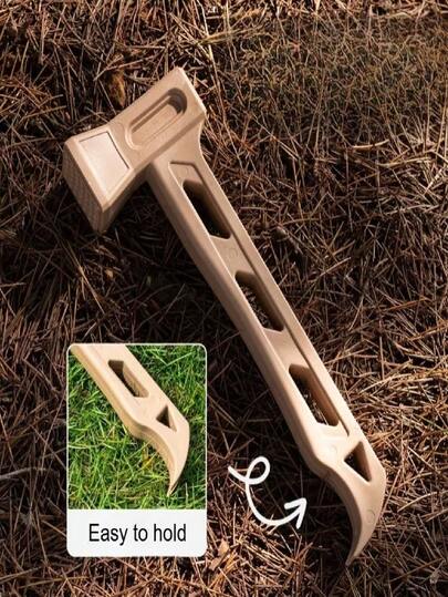 2026 New Heavy-Duty Compact Ground Hammer, Featuring Anti-Slip Handle And Sturdy Lever Mechanism - Durable PE Material, Suitable For Camping, Waterproof Fabric, Tents, Soil - Integrated Outdoor Hammer, Used For Building Shelters, Stabilizing Bases And Precise Control - Suitable For Setting Up Tents On Sandy Beaches, Hiking, Construction, Gardening - Portable And Easy To Carry (Ideal Choice For Survival, Backpacking Trips) - Includes Ergonomic Handle And Hanging Ring For Easy Storage