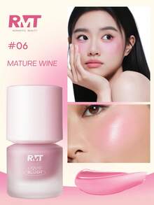 Romantic Beauty RMT Liquid Blush Naturally Brightening With Long-Lasting Makeup Effect. Lightweight And Silky Texture, Easy To Apply, Creates Natural Daily Cheek Makeup. Perfect Exquisite Beauty Gift For Mothers, Wives, Sisters And Girlfriends. - 06 - View 6
