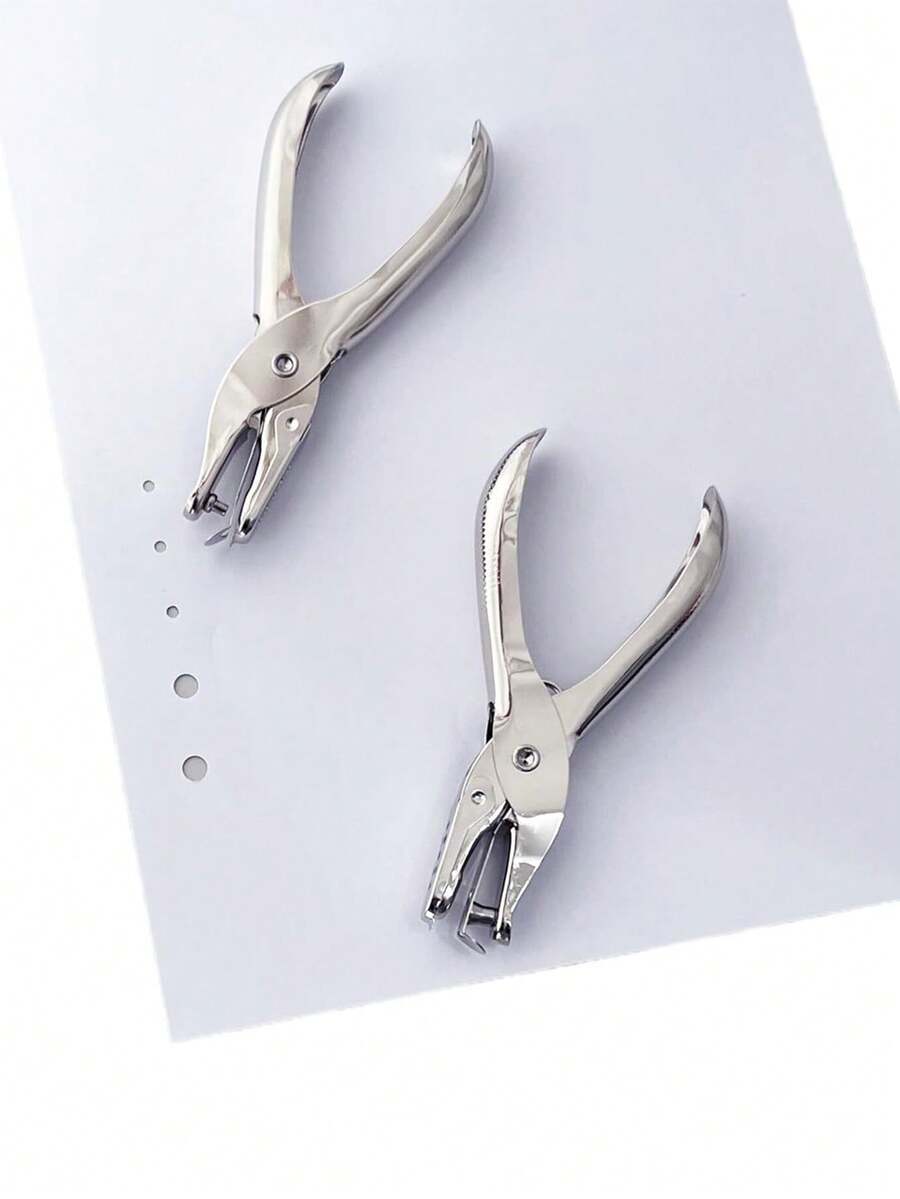 1 pieza Perforadora manual de metal premium - Perforadora de un solo orificio duradera para papel A4, artículos de oficina esenciales, perforadora de papel para manualidades, artículos de oficina - A - Ver 1