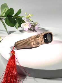 1 buah Penghitung Digital LCD Motif Kayu dengan Tali Gantungan, Operasi Tanpa Baterai, Cocok untuk Meditasi, Gym, Doa, Yoga - Untuk Melacak Pengulangan, Siklus, Rutinitas - Penghitung Portabel, Cocok untuk Statistik Rapat - Beraneka warna - View 2