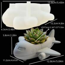 Aircraft Shape Flowerpot Vase Succulent Plant Flowerpot Resin Silica Gel Mould Classic Aircraft Shape Storage Box Pen Holder Concrete Cement Silica Gel Mould Aircraft Shape Candle Cup Plaster Silica Gel Mould Handicraft Mould Home Decoration Gift - A - View 6
