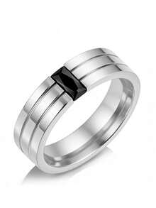 2 Stamp-Style Hip-Hop Punk Stainless Steel Men's Rings, Available In Multiple Colors, Men's Jewelry Accessories, Suitable For Wearing To Daily Parties - Multicolor - View 13