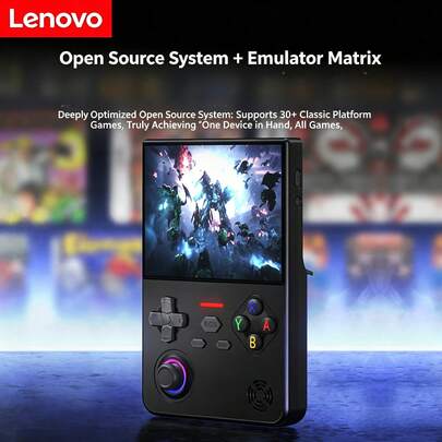Lenovo جهاز ألعاب محمول باليد G02، ألعاب كلاسيكية محملة مسبقًا، عصا تحكم مزدوجة، تصميم كلاسيكي، قابل للشحن، مثالي للترفيه في الحفلات، العب في أي وقت وفي أي مكان.