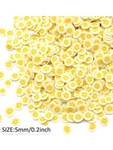 5g DIY Handmade Soft Clay Fruit Slices Pendant, 0.2 Inch Lemon Slices, For Resin Jewelry Making, Slime Filling Decoration, Art Decorative Beads - Yellow Lemon - View 6