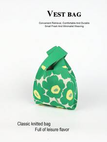 1个卡通猫咪图案钩针编织透气轻便可折叠手提袋，适合日常使用、度假、通勤、购物、摄影、户外活动、露营、徒步旅行、返校、旅行、假日、学生、母亲节礼物、四季皆宜。 - 彩色 - 查看 12