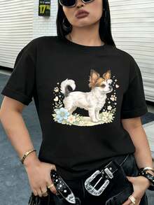 Dam-T-shirts - Svart - Visa 2