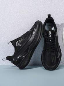 Men's Running Shoes, Unisex Low-Top Sneakers, Shock-Absorbing Lightweight Fitness Shoes, Suitable For Gym, Outdoor Sports, Fitness Center, Park, Jogging, Casual Wear All Season - Black - View 5