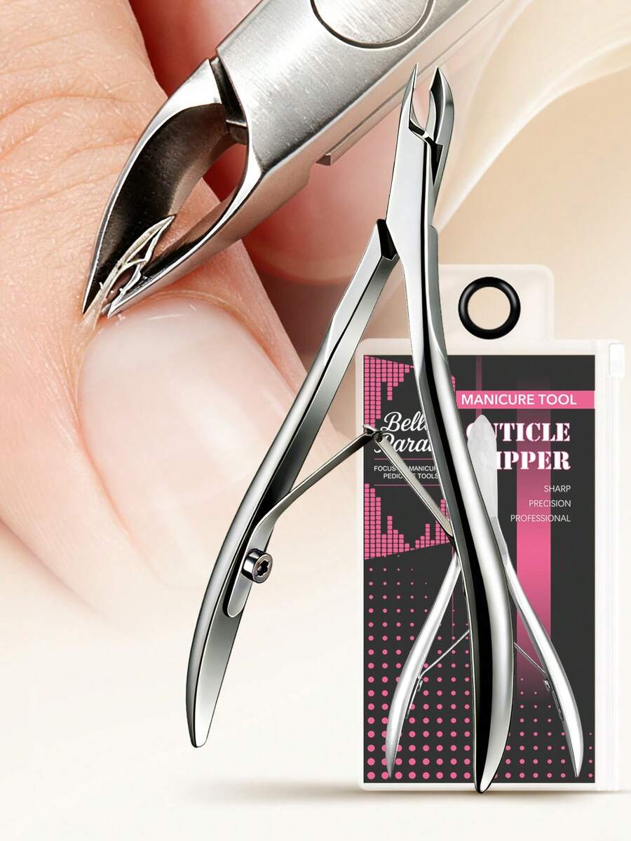 Bello Paratu 1pc Cuticle Nippers Nail Cuticle Cutter Stainless Steel Cuticle Trimmer With Sharp Blades Of Cuticle Clippers Manicure Tools Double Spring For Nail Care Tools - Silver - View 1