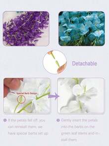 10 pièces Décoration florale suspendue en fleurs de glycine artificielles, convient pour mariage, fête, décoration de la maison, décoration florale murale/plafond verte. Parfaite décoration suspendue pour mariage, fête, anniversaire, rassemblement familial, Saint-Valentin, et un excellent cadeau. (Remarque - Si vous sentez une odeur de plastique à l'ouverture de l'emballage, veuillez le placer à côté pour la ventilation, cela n'affectera pas l'utilisation) - Multicolore - Voir 11