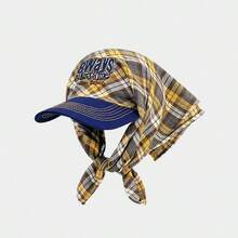1pc Polka Dot Headscarf Cap, Women's Summer Sun Protection Hat, Outdoor Fashionable Face-Shielding Hip-Hop Turban, Suitable For Outdoor Vacation Wear - 黃色 - 查看 8