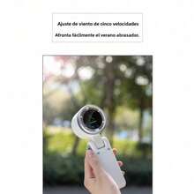 The Southeast Asian Explosive N607 High-Speed Turbocharged Portable Fan Features A Foldable Fan With A Mini Digital Pendant. - White - View 8