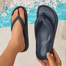 Chanclas con soporte de arco para hombres, sandalias de playa casuales, material EVA para exteriores, pantuflas tipo chancla de moda, adecuadas para exteriores, hogar y todas las estaciones, verano - Azul Marino - Ver 10